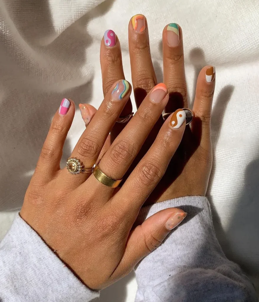 Nail art funky version automne