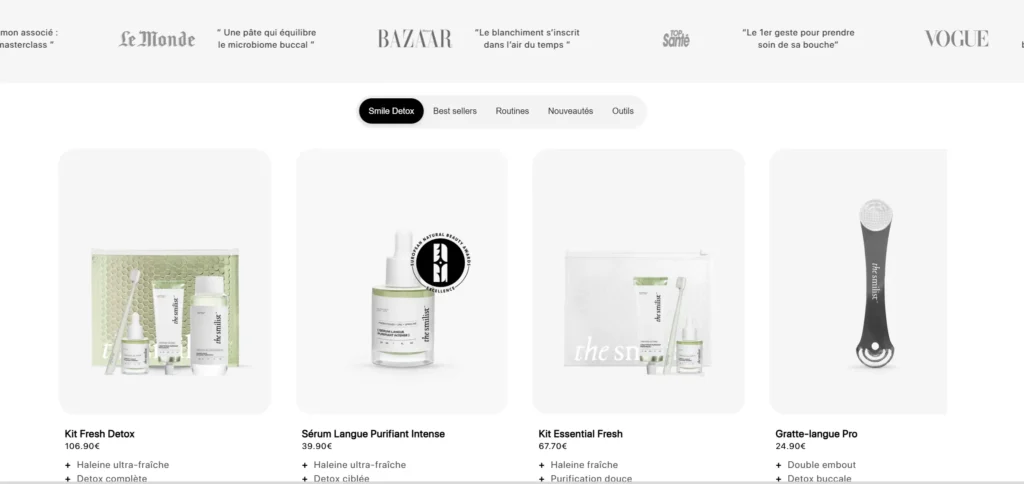 the smilist catalogue produit