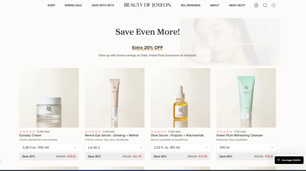 beauty of josen catalogue produit
