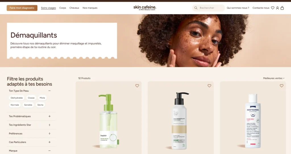 skin cafeine demaquillant