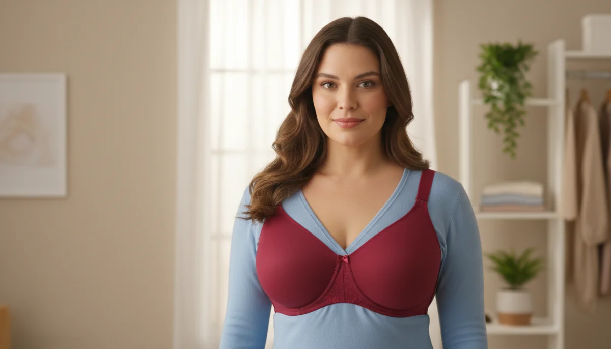 Femme confiante portant un soutien-gorge minimiseur Shapea pour un maintien optimal